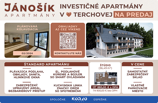 Návrh banneru pre Apartmánový dom Jánošík