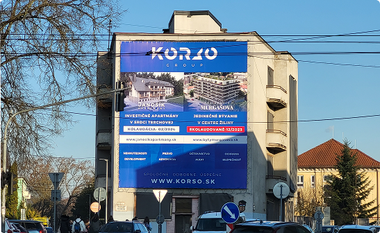 Bigboard pre skupinu Korso Group a podporu developerských projektov v lokalite