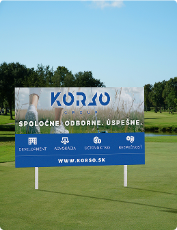 Návrh billboardu pre skupinu Korso Group na golfové ihrisko