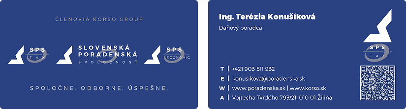 Návrh vizitiek pre zamestnancov firmy Slovenská poradenská kancelária, SPS tax a SPS economic