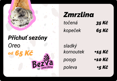 Grafika na ponukový monitor do gelatérie a kaviarne Ledato s ponukou zmrzliny